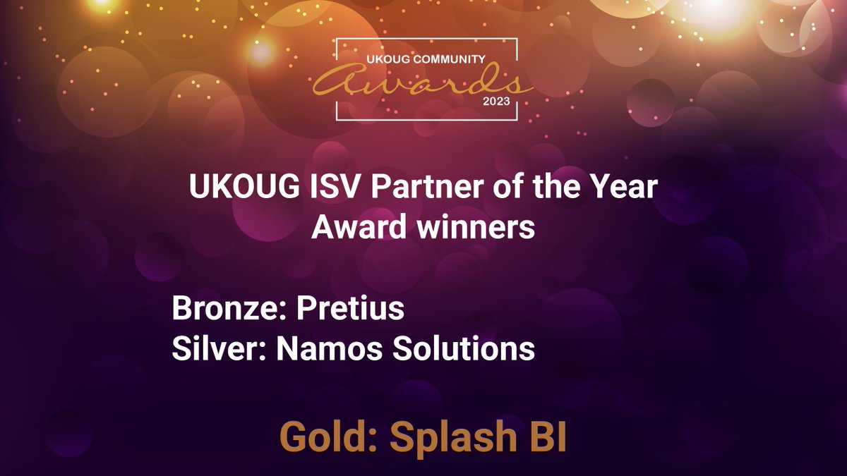 The winners for UKOUG ISV Partner of the Year Awards are…. #UKOUG #CommunityAwards #Oracle #RedBull #Winners