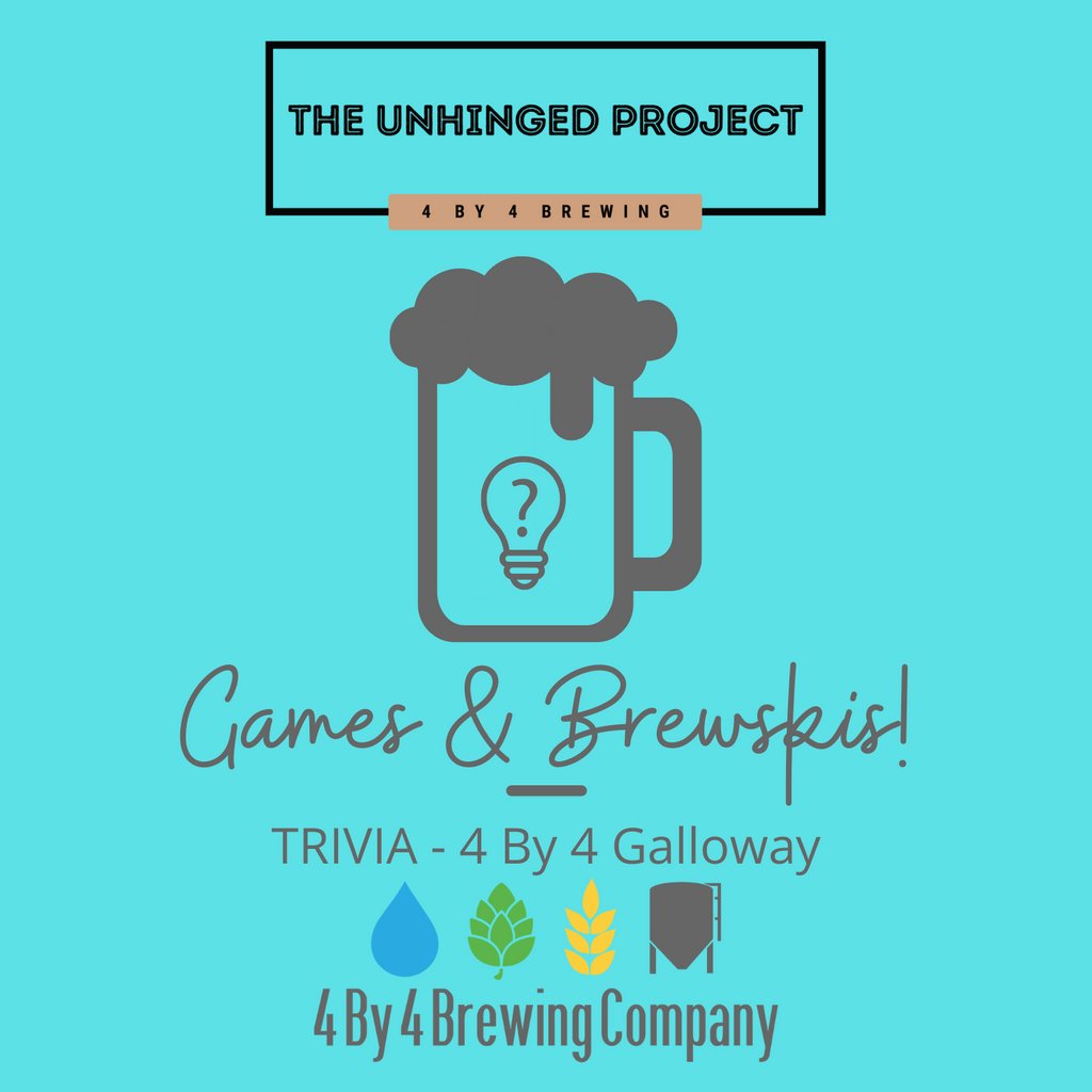 Get here early for a table!!

TRIVIA IS TONIGHT at 7pm!!!
(Galloway)
(No entry fee)

****Trivia will be the THIRD THURSDAY of every month****

#trivia #brewsandguesses #springfieldmo #4by4brewingco