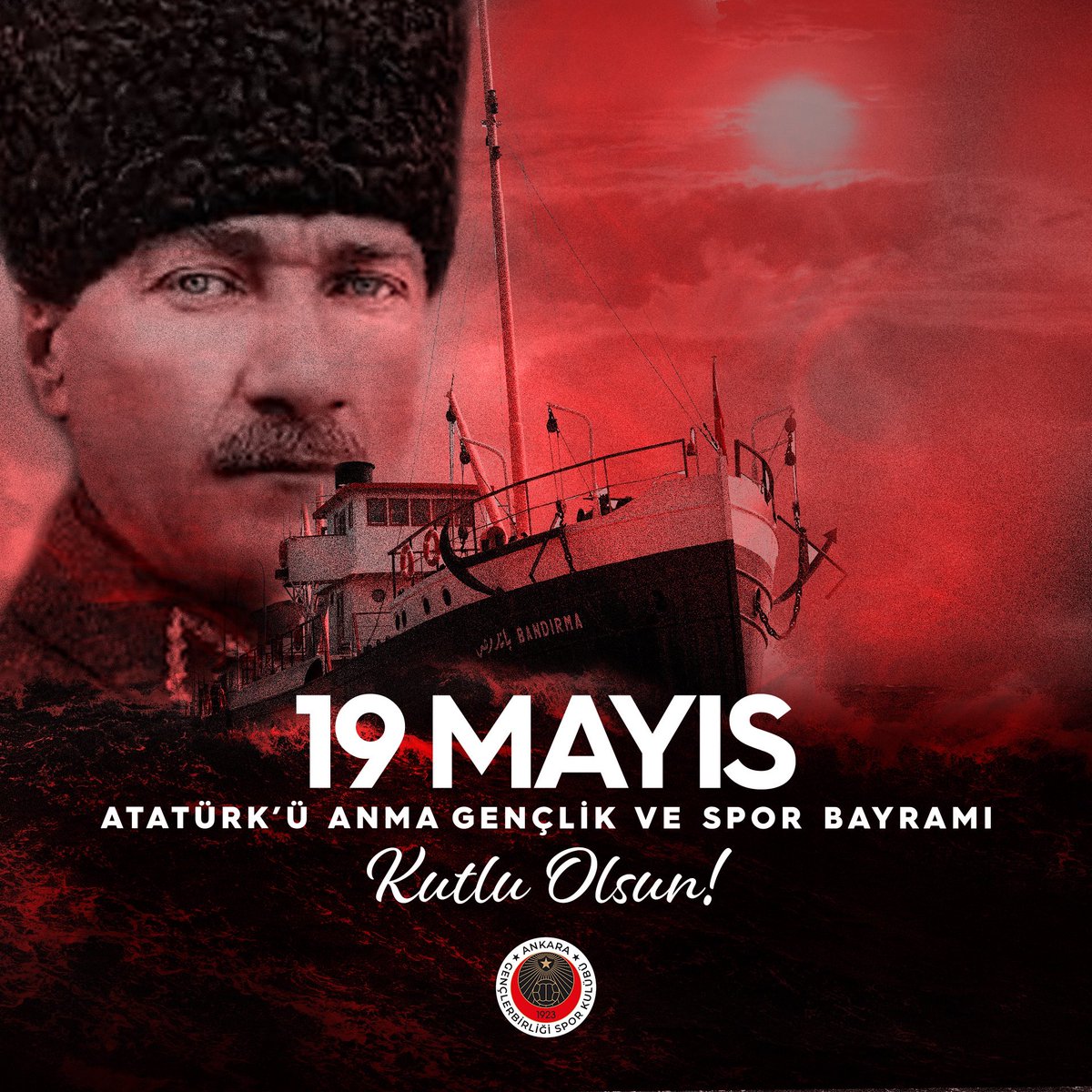 'Ey yükselen yeni nesil! İstikbal sizsiniz. Cumhuriyeti biz kurduk, onu yükseltecek ve yüceltecek olan sizsiniz.'

19 Mayıs Atatürk'ü Anma, Gençlik ve Spor Bayramımız Kutlu Olsun. 🇹🇷
