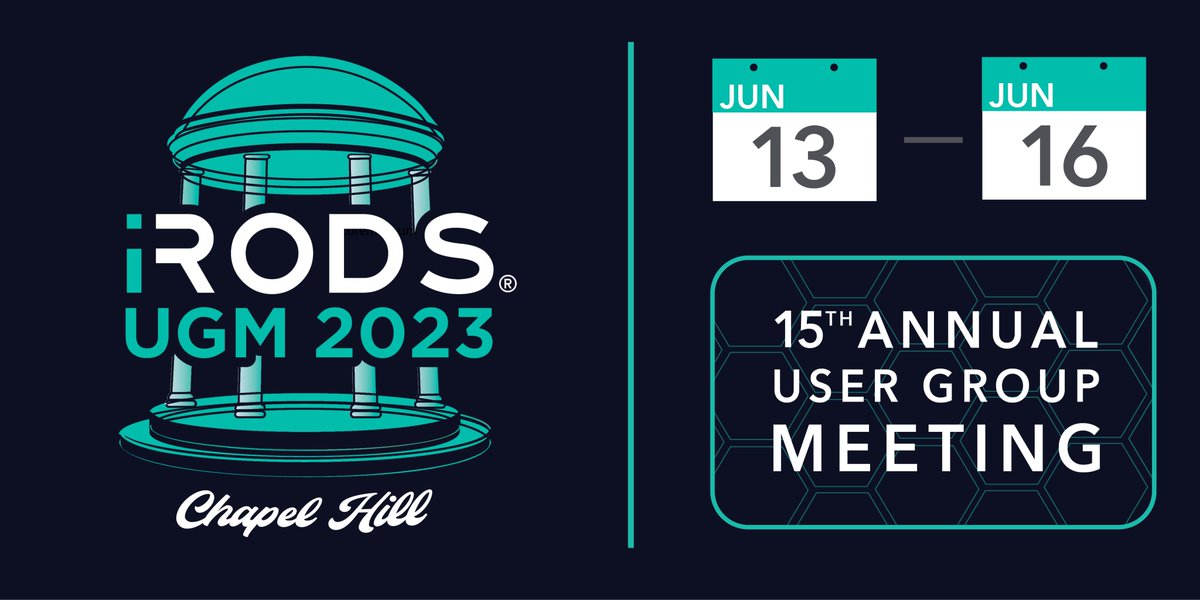 SouthBigDataHub's tweet photo. The 2023 #iRODSUGM will take place from June 13-16 in Chapel Hill, NC. The event will host 20+ use case presentations, live demos, + open discussions about requested @iRODS features from the extended #iRODSCommunity. #iRODS #DataManagement
Register now: https://t.co/qzAETlDNhv https://t.co/ym9LW4vP4x