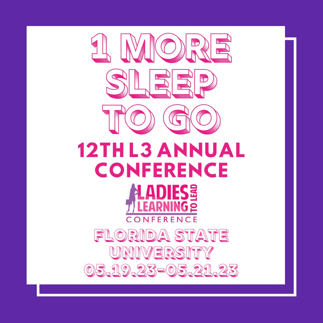 L3Ladies's tweet photo. One more sleep to go until @l3ladies 12th Annual Conference! We are excited to welcome our students to a weekend full of personal, academic, and professional development! 💕💜 #l3 #ladieslearningtolead #l3conference #leadership #conferences https://t.co/8QmTrDmw25