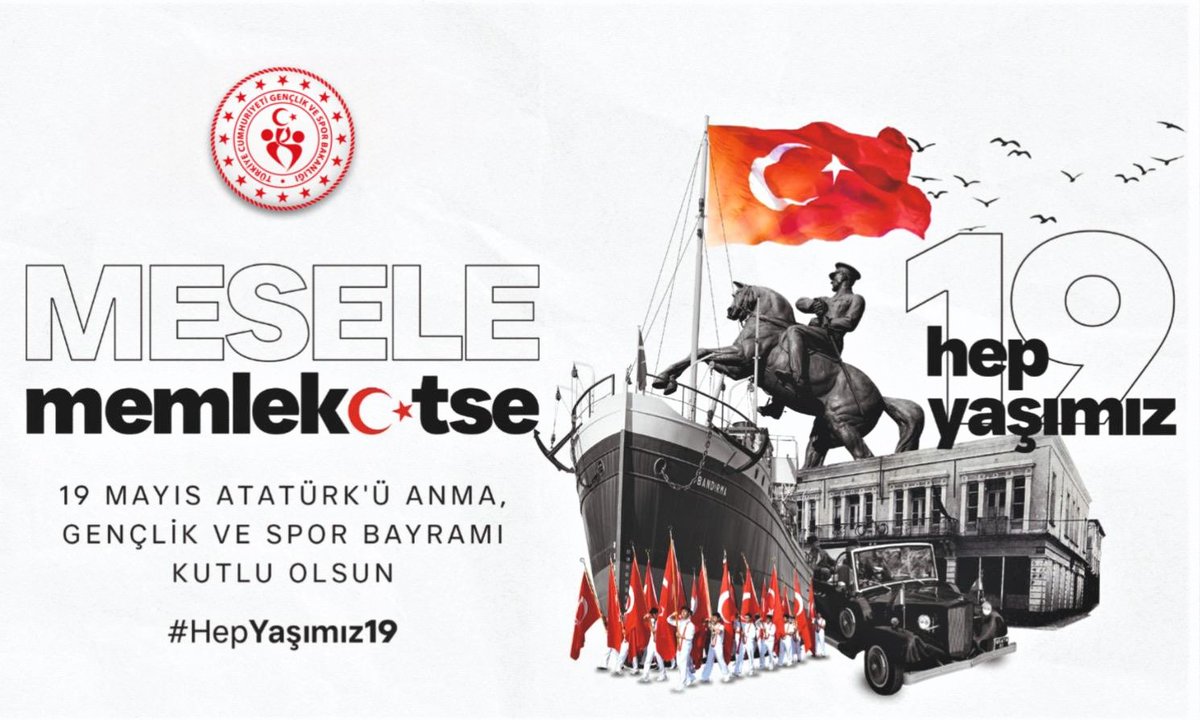 19 Mayıs Atatürk'ü Anma, Gençlik ve Spor Bayramımız Kutlu Olsun! 🇹🇷

#GSB #MersinGSİM #SporŞehriMersin #GSBHepYanında #TürkiyeTekYürek #19MayısGençlikHaftası #MeseleMemleketse #HepYaşımız19 #19Mayıs🇹🇷 

@kasapoglu @gencliksporbak