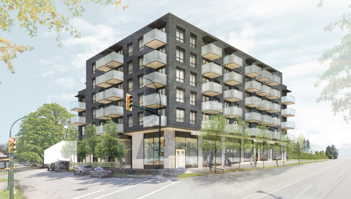 77 rental units AND ground floor retail replacing two oversized single family lots in Kerrisdale? Yes please!

New proposal for 6-storey rental building at 41st &amp; Maple under SRP.

Developer: Sightline Properties
Architect: Yamamoto Architecture

Details: bit.ly/3IodYYA