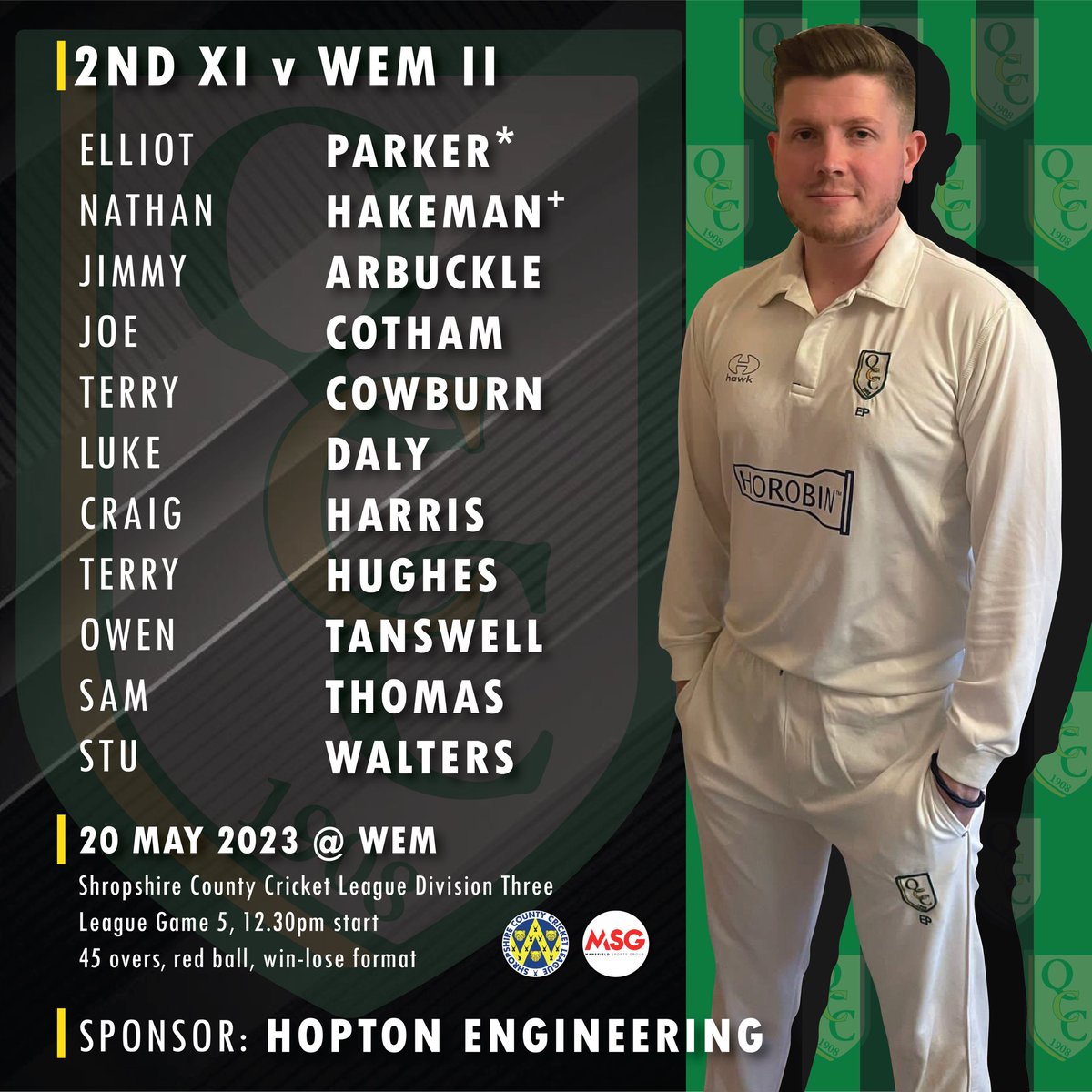 QuattCC's tweet photo. Big weekend! 
1s v @LudlowCricket 
2s v @WemCricketClub 
3s v @LilleshallCC 
@ShropCCLeague @mansfieldsportg 

On Sunday 1s face @DumbletonCC in the @TheCricketerNVC cup and the women face @WorfieldCC in the @WMLcricket 

BBQ will be on both days so get down to support! https://t.co/FXqTNFyOCJ