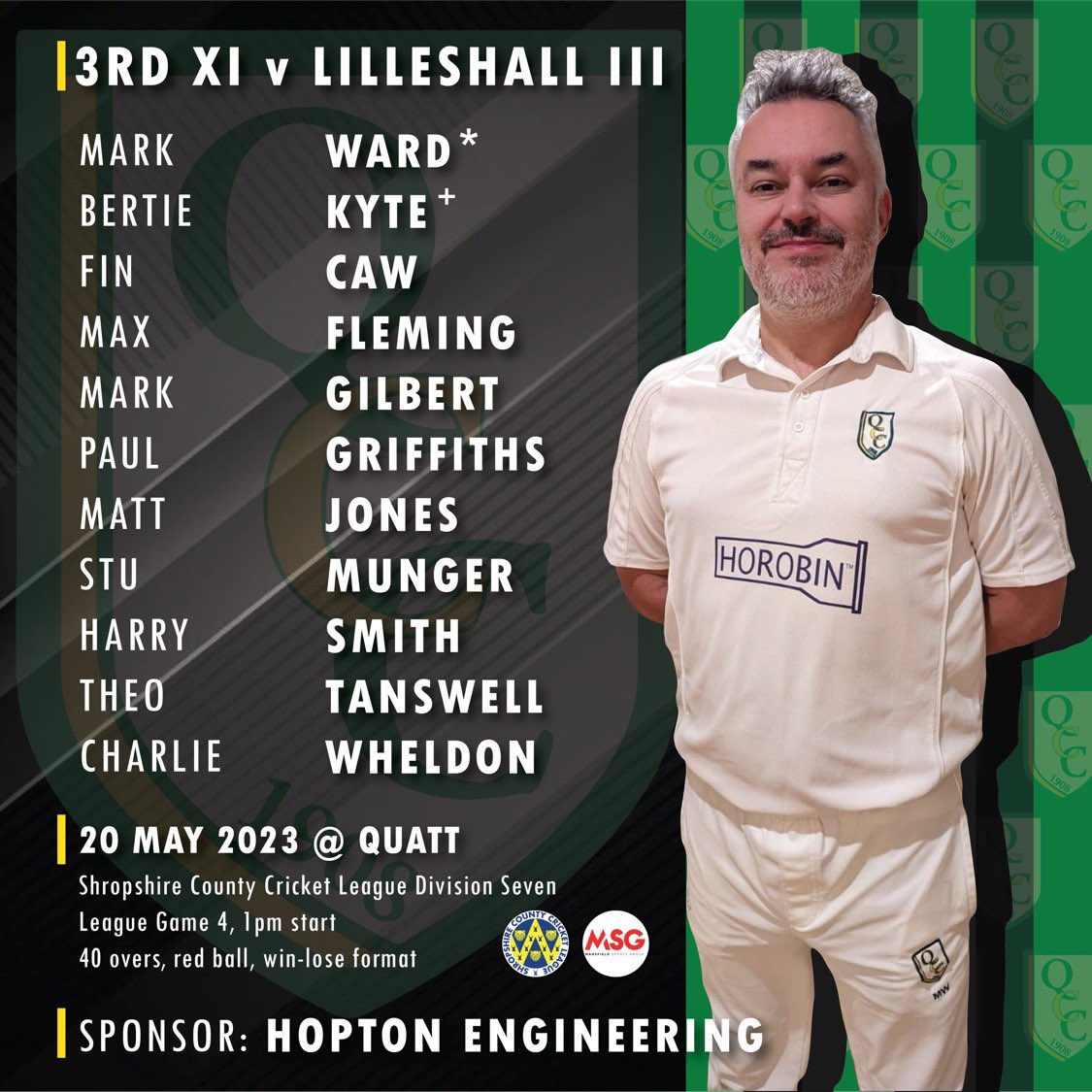 Big weekend! 
1s v <a href="/LudlowCricket/">Ludlow Cricket Club</a> 
2s v <a href="/WemCricketClub/">Wem CC</a> 
3s v <a href="/LilleshallCC/">Lilleshall CC</a> 
<a href="/ShropCCLeague/">ShropshireCCLeague</a> <a href="/mansfieldsportg/">Mansfield Sports Group</a> 

On Sunday 1s face <a href="/DumbletonCC/">Dumbleton Cricket Club</a> in the <a href="/TheCricketerNVC/">National Village Cup 🏏</a> cup and the women face <a href="/WorfieldCC/">Worfield CC</a> in the <a href="/WMLcricket/">WM Womens Midlands League</a> 

BBQ will be on both days so get down to support!
