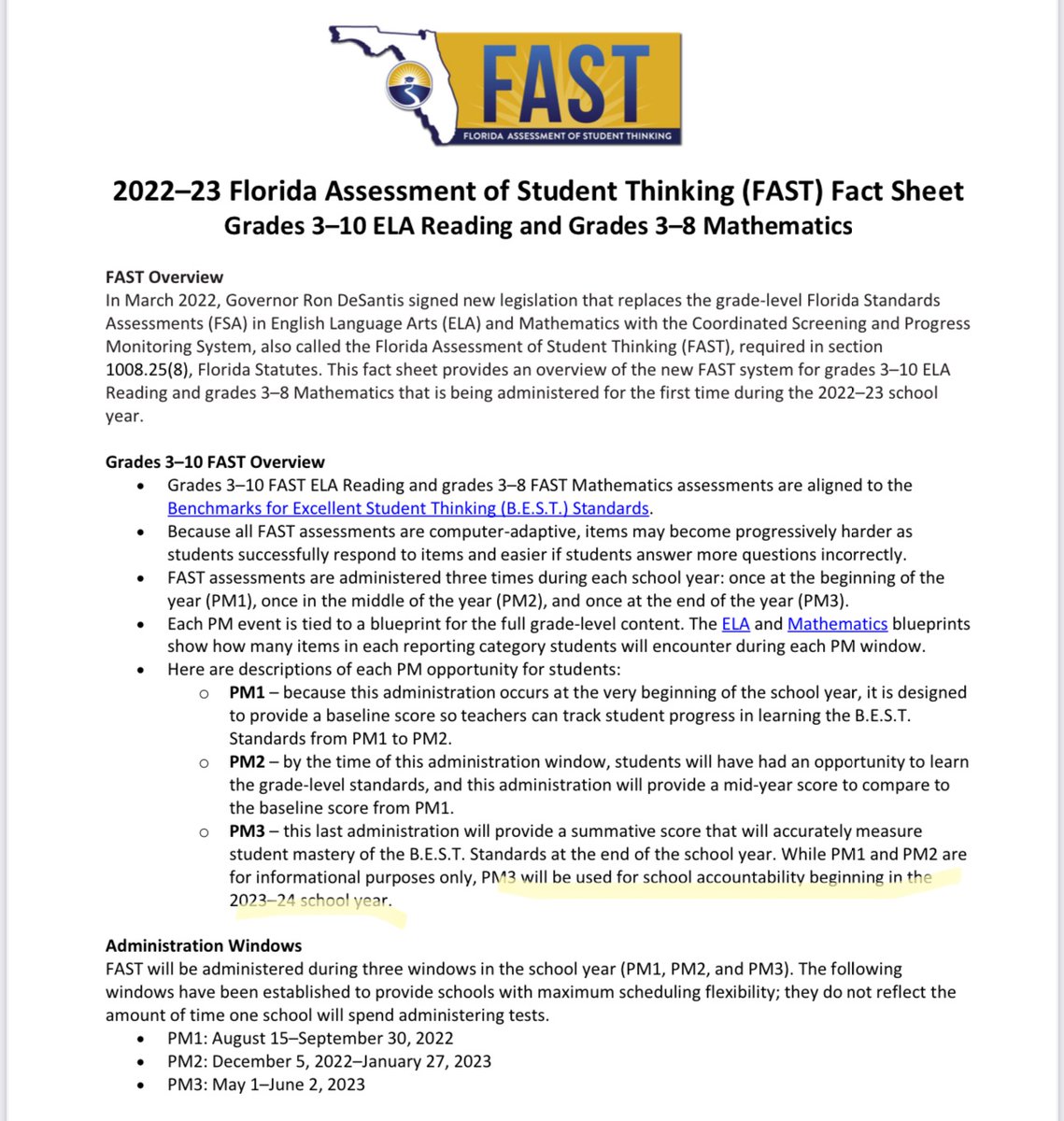 JBIson10's tweet photo. @GovRonDeSantis Our school states as of Dec. you changed to FAST being the sole factor of retention. Make it make sense! https://t.co/RiotmcmDJS