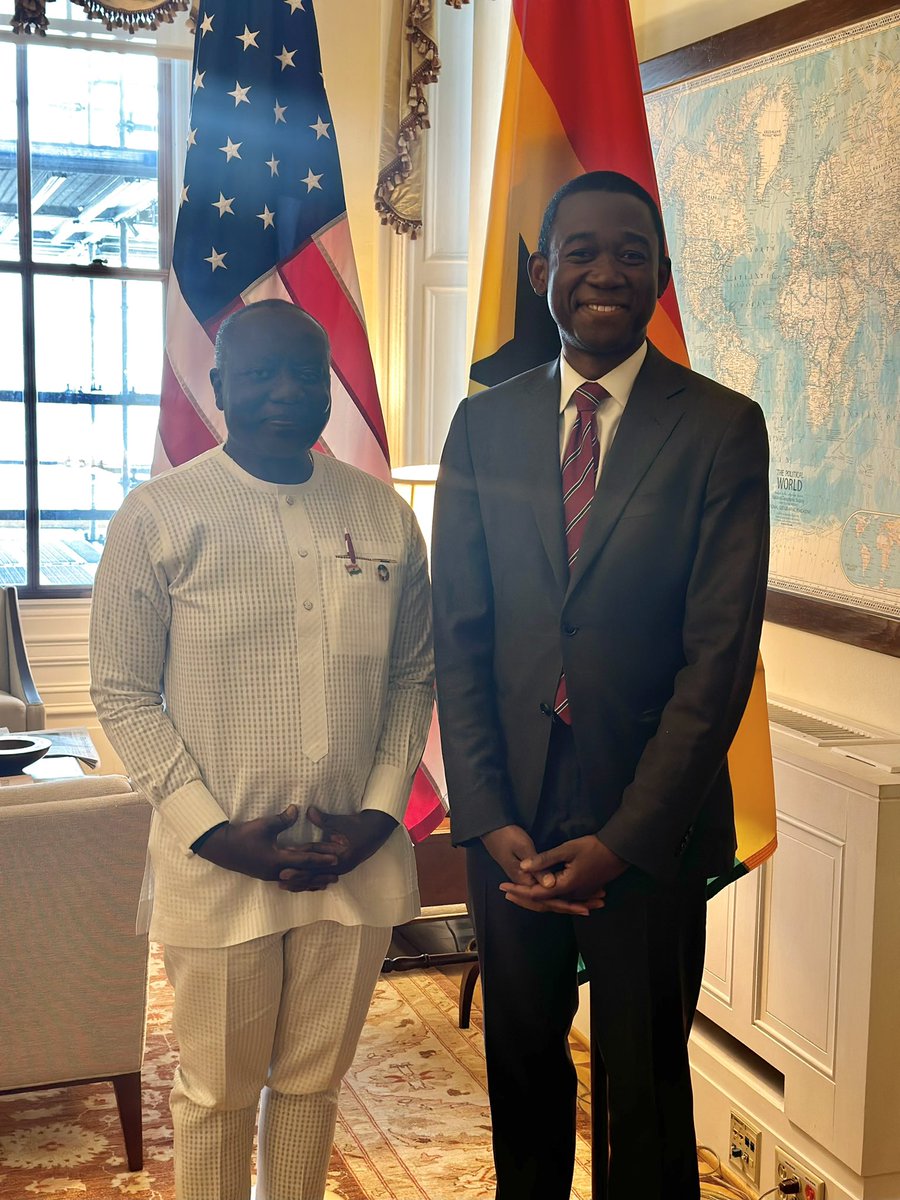 Today I met Ghanaian Finance Minister Kenneth Ofori-Atta and congratulated Ghana on the IMF’s approval of a $3 billion program to restore macroeconomic stability and debt sustainability.