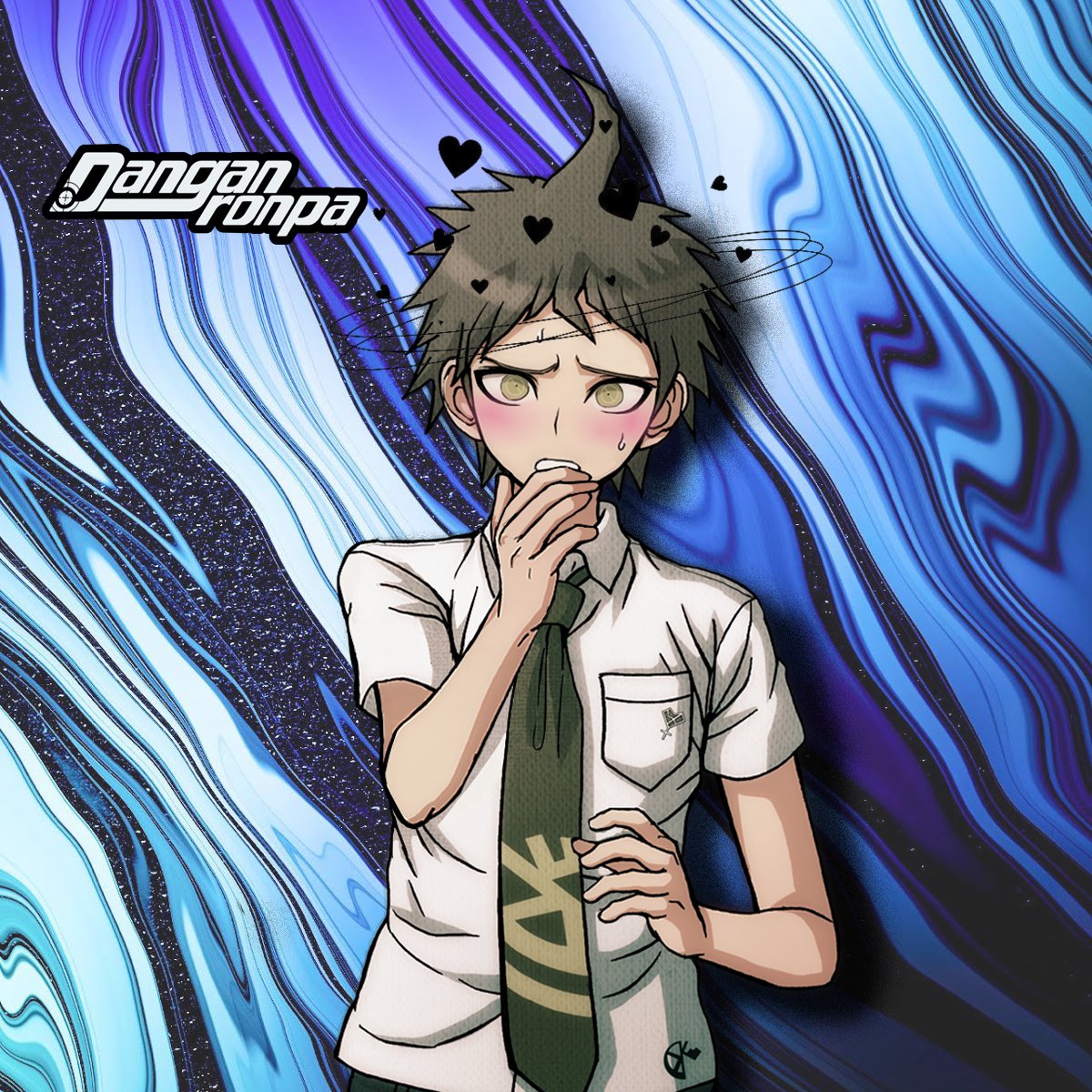 " So great...! I didn't expect you wanted to meet so soon after it started, but I was so happy when you said you wanted to come-- "

Hajime Hinata was there to greet her back, admiring her cute smile and gesture.

" Y-You look... W-Wow... I've never seen you dress so light...~ "