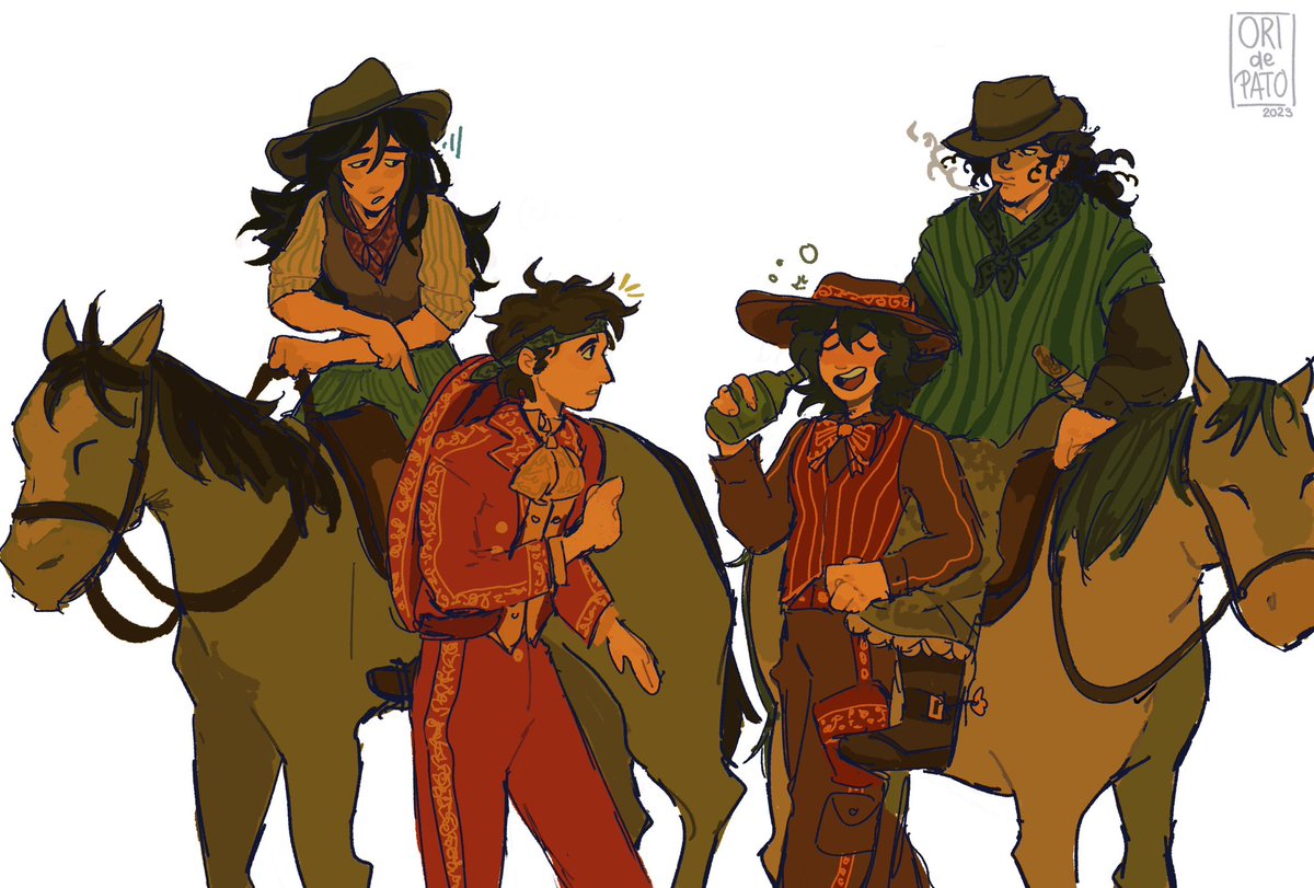 qsmp x steel ball run AU (?)  

2 charros, 1 gaucho and The Arizona Cowboy 🤠 !!

[ #qsmpfanart #quackityfanart #roierfanart #spreenfanart #jaidenart ]