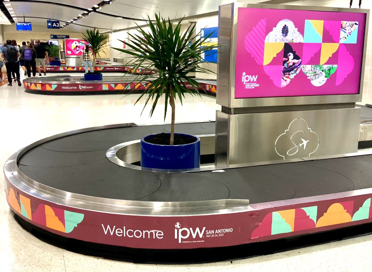 SATairport's tweet photo. SAT is ready to welcome the World to San Antonio 🌎¡Bienvenidos, @ustravelipw! #IPW23 #flyEasier #flySAT https://t.co/Xg4cqqKZAB