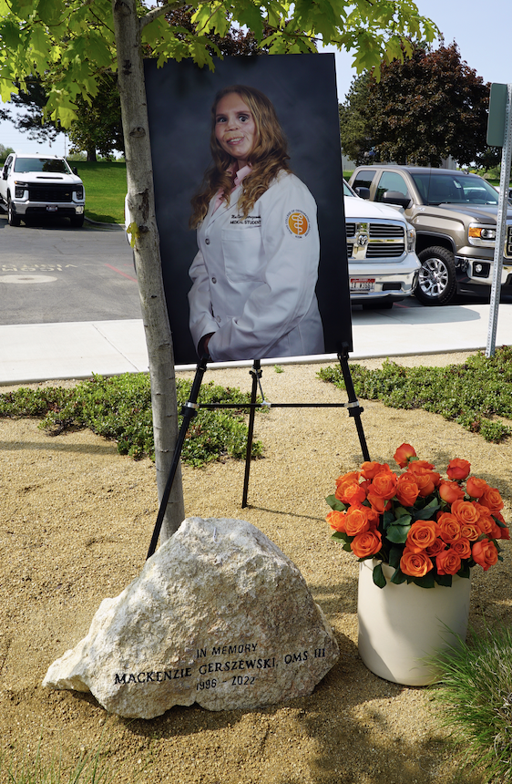 MacKenzie G. passed away in July of 2022 after an 11-year battle with cancer. She was a member of ICOM's Class of 2023 and her family will receive her posthumous degree tomorrow.

A memorial stone was unveiled in the ICOM courtyard earlier today in her honor 🧡