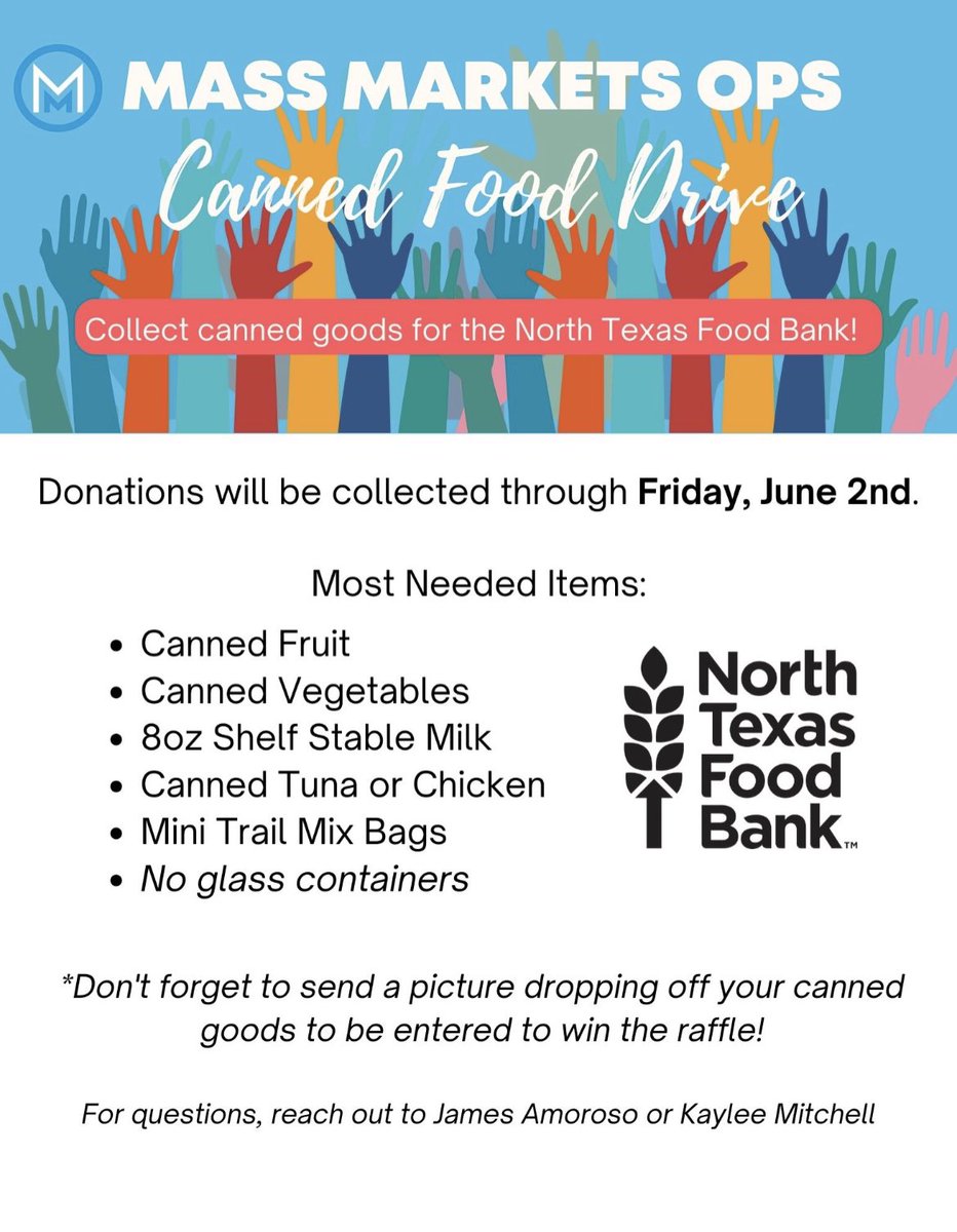 WinAsOneTeamKia's tweet photo. We need your help! We are helping local food banks in Atlanta, Dallas, and across the country with our Canned Food Drive. Donate canned goods in one of our drop boxes &amp; send a picture (link in email / Teams) to be entered into a drawing for your chance to win exciting prizes! https://t.co/1CROabYV79