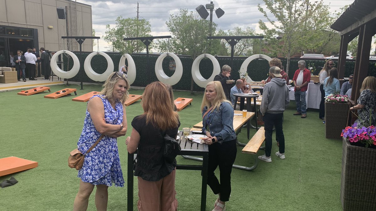 stemschoolHR's tweet photo. What a wonderful way to celebrate graduation and the end of the school year.  STEM current and some former staff gathered at ViewHouse for food, games and socializing as everyone reflected on another successful year.  

#celebration #viewhouse #games #teamwork #IgniteTheSpark https://t.co/xgAlQLEjUx