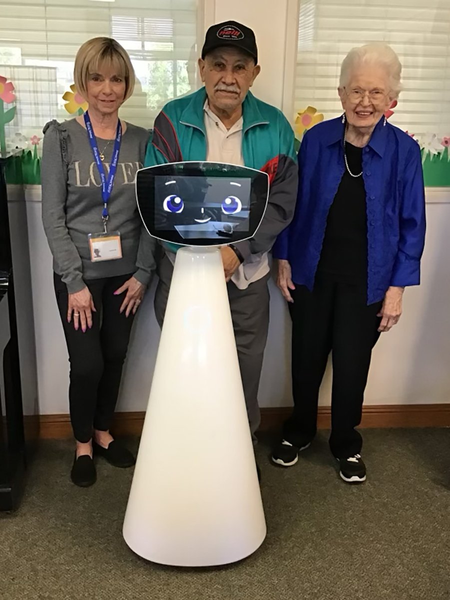 Alzheimer's Family Center (AFC) (@afscenterhb) on Twitter photo Meet AFC’s newest recruit! <a href="/robinrobot_/">Robin the Robot</a> Standing 4 feet tall with a sleek, eco-friendly body and expressive round eyes, Robin makes the rounds throughout AFC, interacting with patients, greeting staff, and delighting everyone it meets. Read more at buff.ly/3CF3a3N Meet AFC’s newest recruit! <a href="/robinrobot_/">Robin the Robot</a> Standing 4 feet tall with a sleek, eco-friendly body and expressive round eyes, Robin makes the rounds throughout AFC, interacting with patients, greeting staff, and delighting everyone it meets. Read more at buff.ly/3CF3a3N