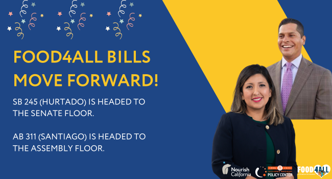 Nourish_CA's tweet photo. #AB311 passes the Assembly Appropriations Committee! 🥳🥳🥳Thank you @MSantiagoAD54 for your leadership and working to remove exclusions to food assistance for ALL Californians! Onward to the Assembly Floor! Join the #Food4All movement: https://t.co/sd0xD2jvDd https://t.co/l6bOK04Xw8
