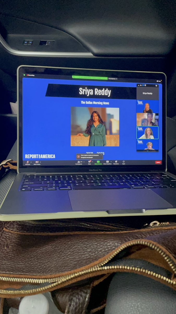 Graduated from <a href="/Report4America/">Report for America</a> last night, in my car, on assignment. So thankful for the opportunities, resources, and community that RFA provided me 💛