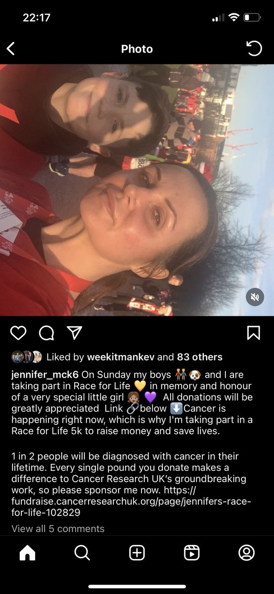I don’t know how to re post but my wife and boys are taking part in a race for life in Glasgow this Sunday for a special little girl. Any donations would be great but just a thought would be just as great also 💜 fundraise.cancerresearchuk.org/page/cole-bens…