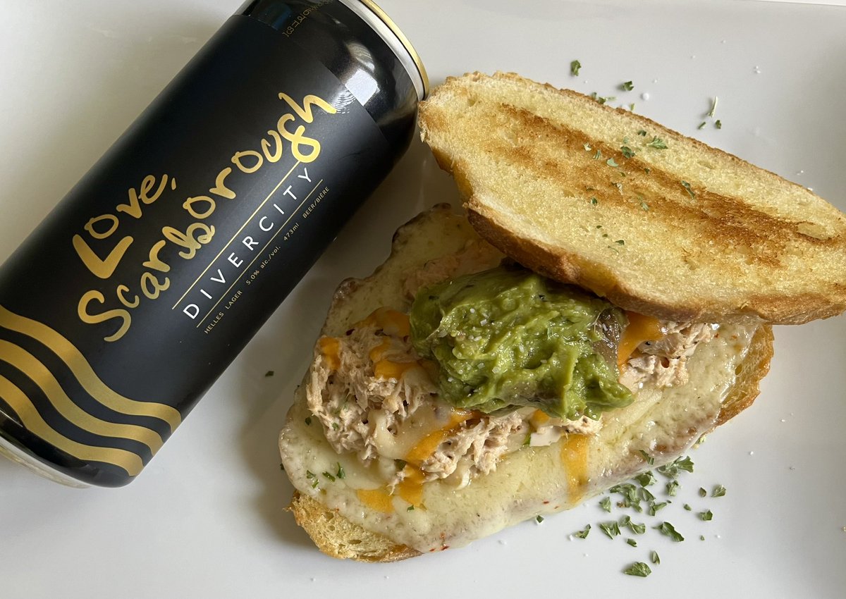 TierOneScenario's tweet image. Spicy #tunamelt with #gucamole on #sourdough and assist by @LostCraftBeer