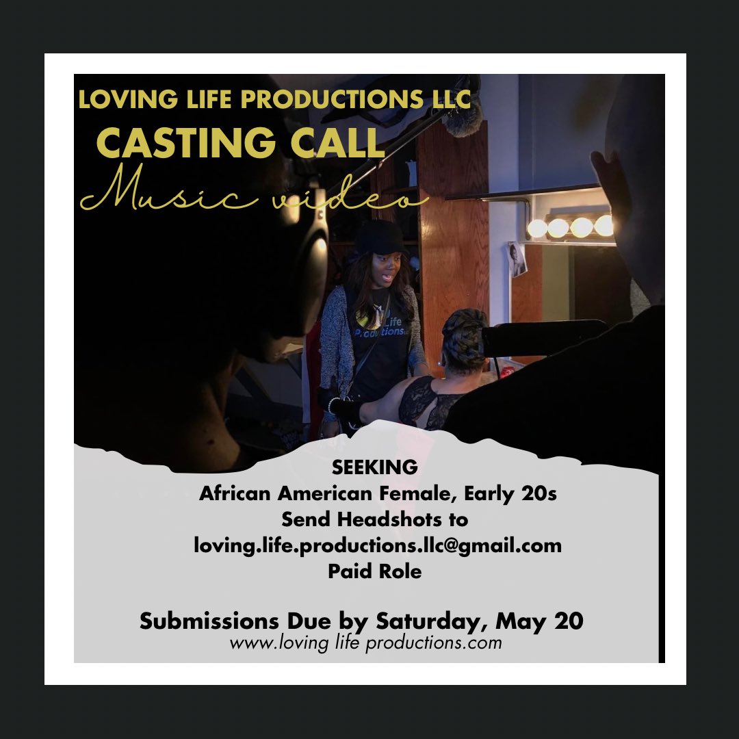 LovingLifeProd's tweet photo. We’re casting for a music video! 

Headshot submissions due THIS Saturday, May 20! https://t.co/VCxPJ1uswk
