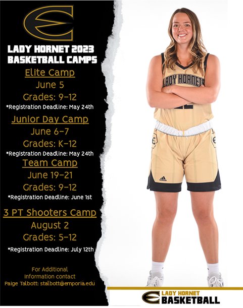 Lady Hornet Basketball Camps are on! Mark your calendars and join us! 

Brochure Link Below to Register Today👇 
esuhornets.com/documents/2023…
☑ brochure located on Lady Hornet Basketball website under camp information
☑ must mail registration