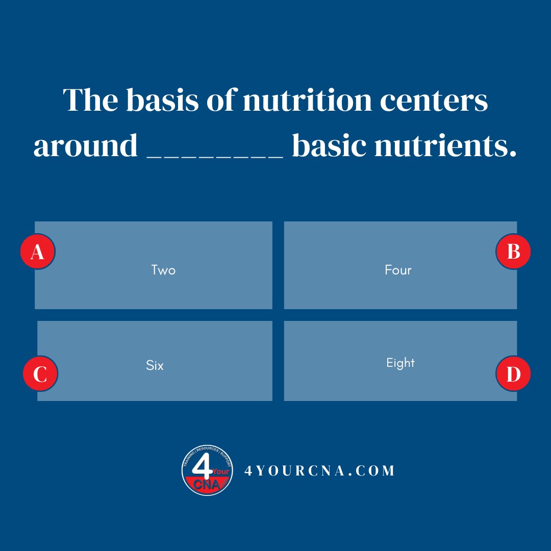 4yourcnaT's tweet photo. Here's your QUESTION OF THE DAY! These series of questions can help you evaluate your knowledge as a CNA. Follow us for more!

Don't forget to follow us for more updates!
#4YourCNA #CertifiedNursingAssistant #StateExam #Florida #Prometric #nursingassistant #medical https://t.co/rcIPwqBr5b