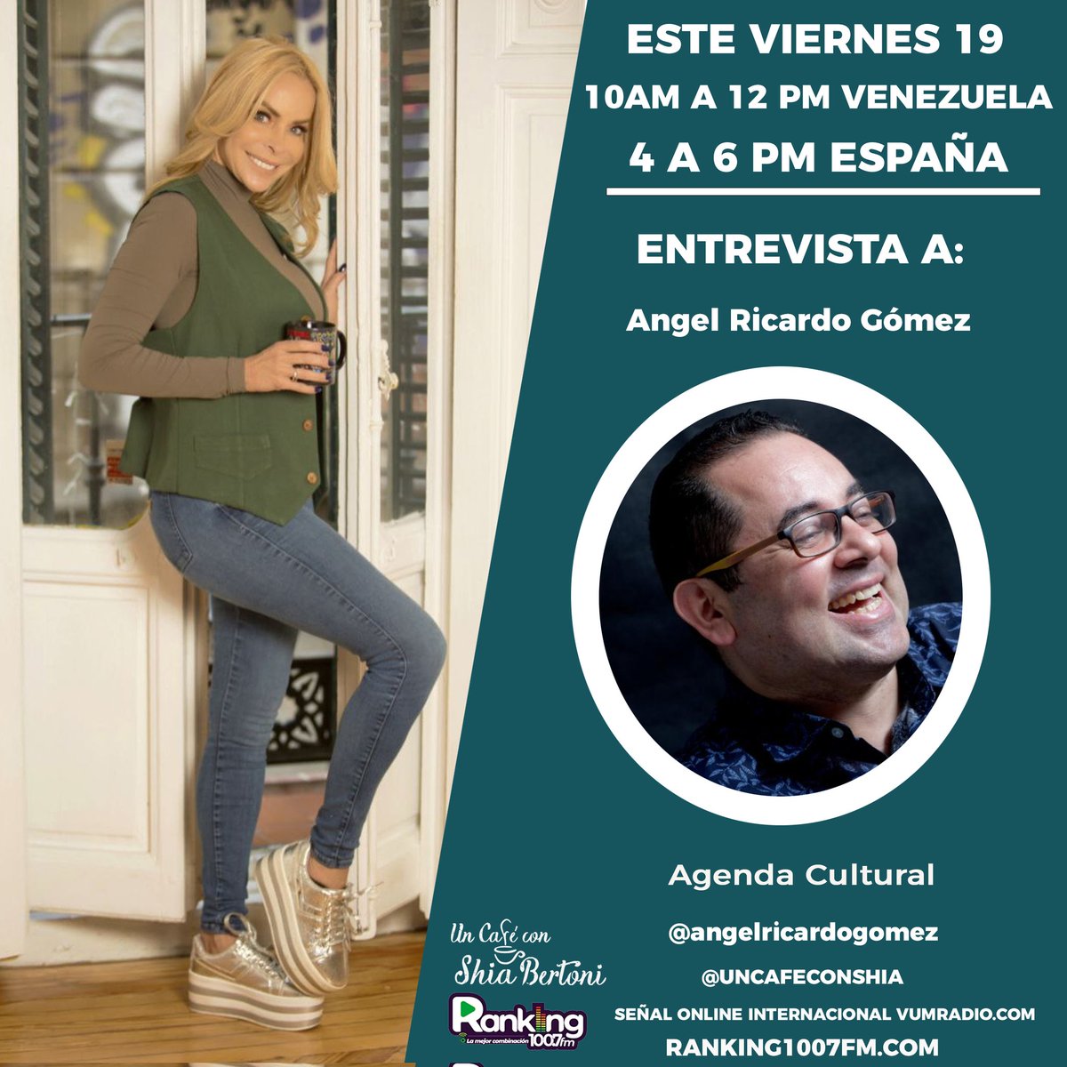 Este #Viernes en #UnCafeconShiaBertoni por <a href="/Ranking1007/">Ranking100.7fm</a> desde las 10am con todo el #PeriodismoDeSalud
