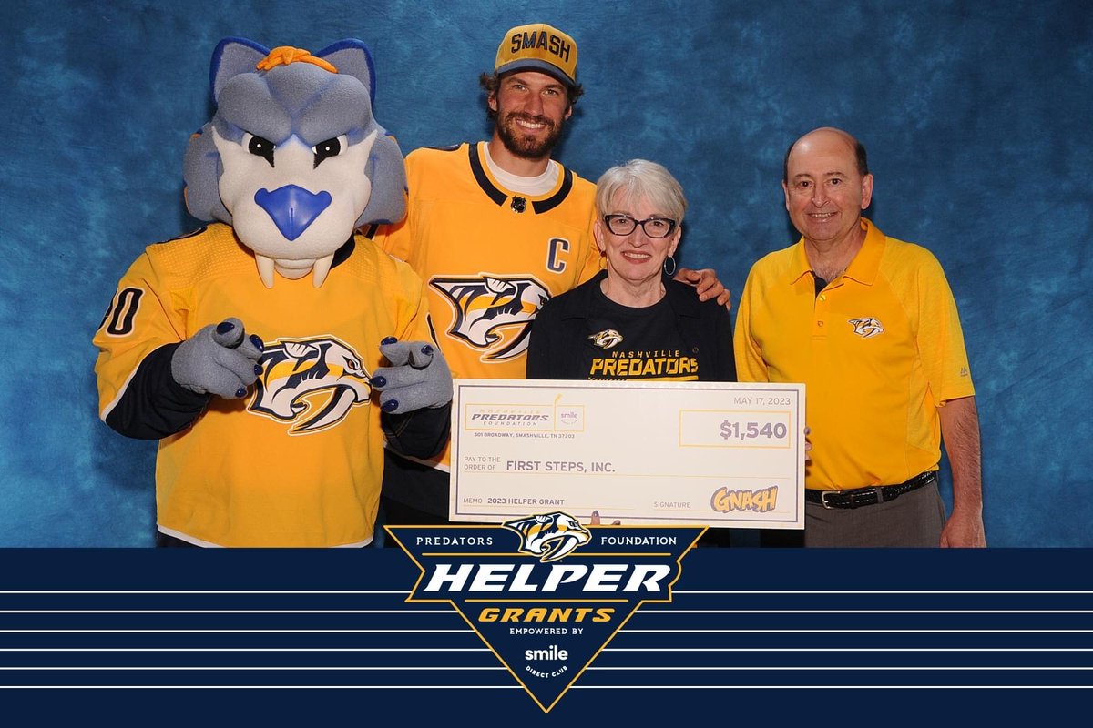 FirstStepsNash's tweet image. We are so grateful for the @PredsFoundation empowered by @smiledirectclub Helper Grant to help our pediatric therapy program!