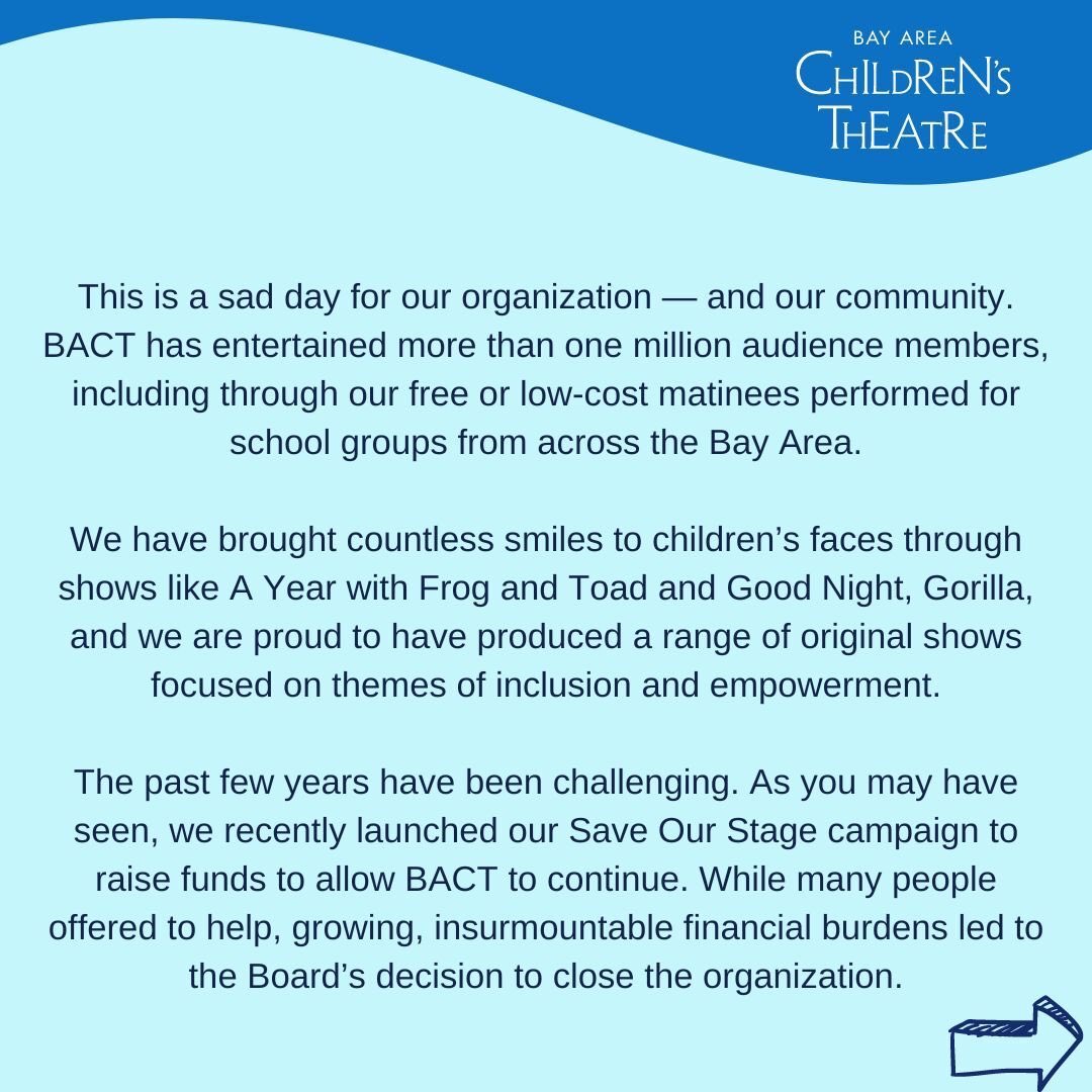 BACTheatre's tweet photo. We are aware that this decision will affect those of you who have unresolved camps and classes, projects, or invoices with BACT. Please navigate to the link in our bio for next steps. https://t.co/8wkEKDWVR1