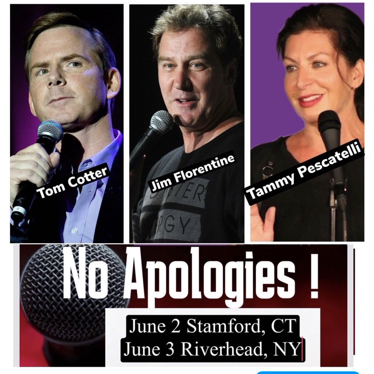 TammyPescatelli's tweet photo. Hey #stamfordct and #riverheadny!
No Apologies! With @jimflorentine, @tomcotter and myself hits
https://t.co/IkIPixgl66 and https://t.co/jIa91929d2 ! https://t.co/9h1ZOMLVY1