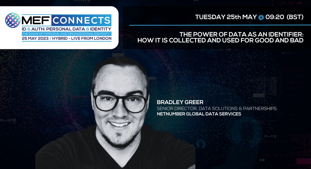NetNumber's tweet photo. 🇬🇧 Live from London for @MEF Connects: Hear our very own Senior Director of Data Solutions & Partnerships, Bradley Greer, as he presents valuable insights into identity data and fraud prevention.
✅Register here:
https://t.co/T8xjSM9BL6
#MEFConnects #IdentityData https://t.co/RfQPngNtBL