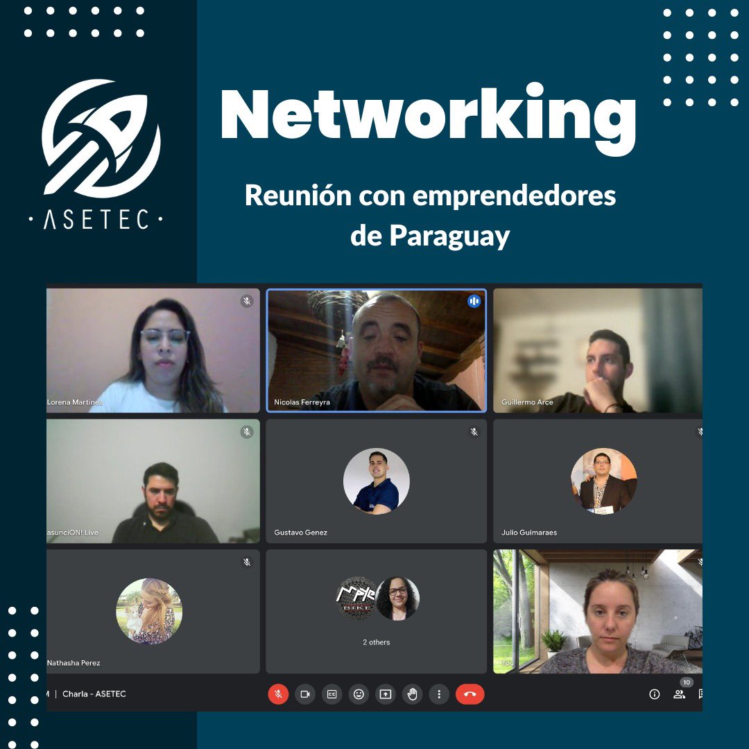 En el marco de las actividades de ASETEC, nuestro presidente <a href="/nicoferreyra/">Nicolás Ferreyra</a> se juntó con un grupo de emprendedores de Asunción del Paraguay 🇵🇾 para contarles la historia de surgimiento de nuestra asociación.
Se viene una gran actividad conjunta 🚀🚀
