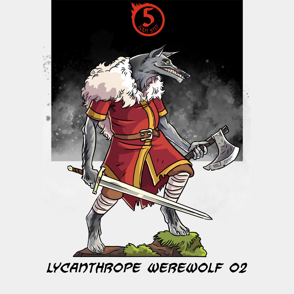 I really needed a werewolf dual wielder with a lovely smile.
It's on patreon and with color variants!
.
#5footstep #pasode5 #werewolf #tabletoprpg #dnd5e #dnd #dungeonsanddragons #smite #smiteandignite #paperminis #paperminiatures #figurasdetablero #pathfinderrpg