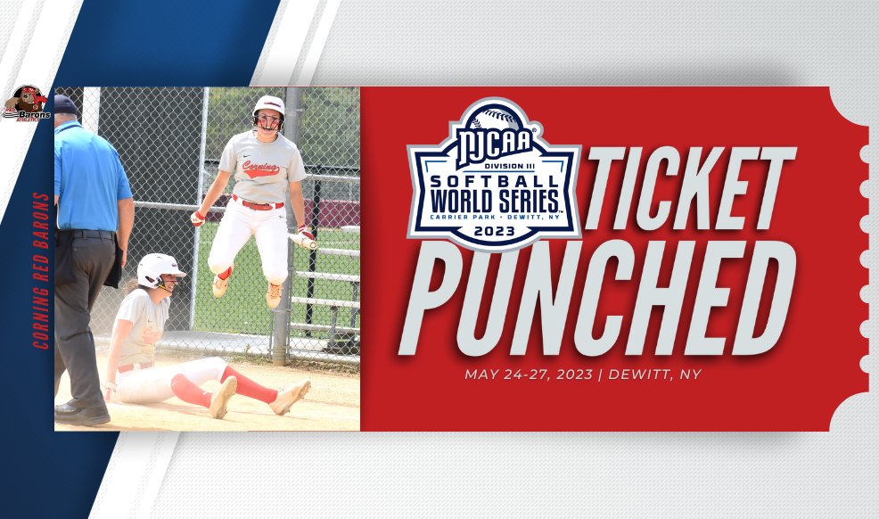 The Red Barons are 𝒊𝒏 🎟️👊

Corning wins the North A District Championship and will advance to the #NJCAASoftball DIII World Series!

njcaa.org/sports/sball/2…