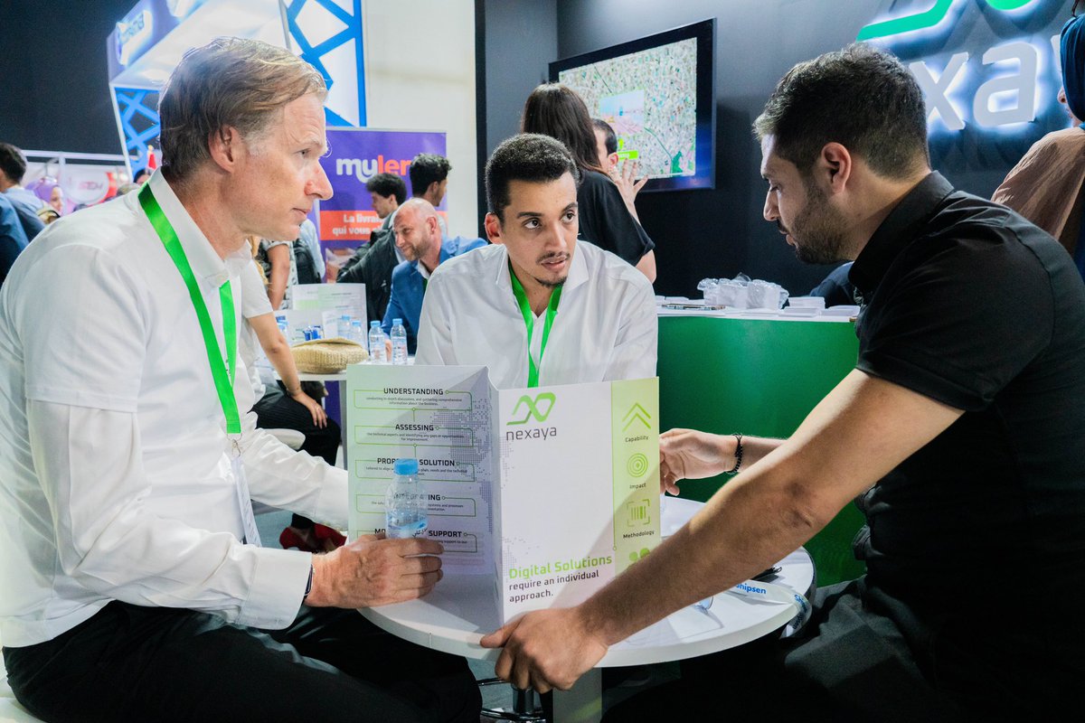gonexaya's tweet photo. Experience the excitement of EMEC expo through our captivating journey! 

Our booth buzzed with energy as professionals networked, forging opportunities. 

With our innovative solutions and dynamic team, we are driving digital transformation and shaping businesses. 

#nexaya https://t.co/PVks92Mwdw