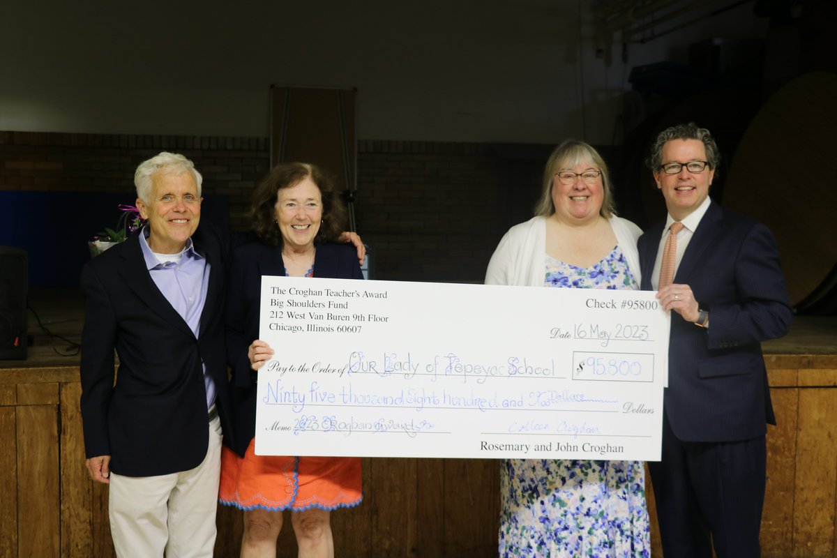 A great day for the faculty, staff, and students at Our Lady of Tepeyac Elementary School! They received the Croghan Teacher’s Award for exhibiting remarkable growth in test scores &amp; academics. We applaud your efforts and look forward to witnessing all of your future successes.