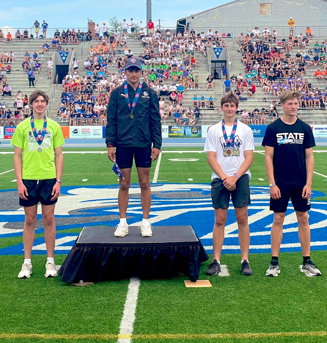 Sione Fifita wins the high jump with a jump of 6’6 and is your Class 3A State Champion.