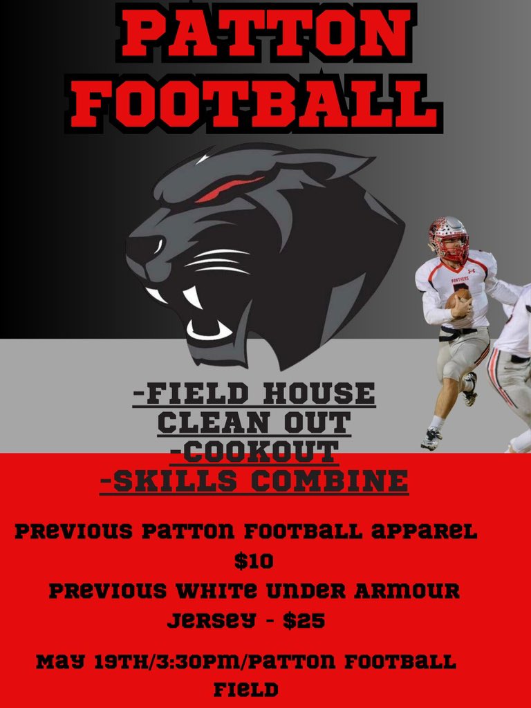 GoggioRyan's tweet photo. Come out tomorrow and meet the 2023 team, and get some Patton Panther Apparel! https://t.co/h0sCF8SmJw