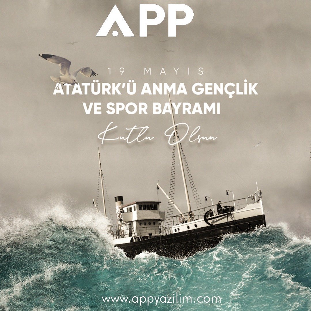 AppYazilim's tweet photo. 19 Mayıs Atatürk'ü Anma Gençlik ve spor bayramı kutlu olsun https://t.co/PuJiOFfKUm