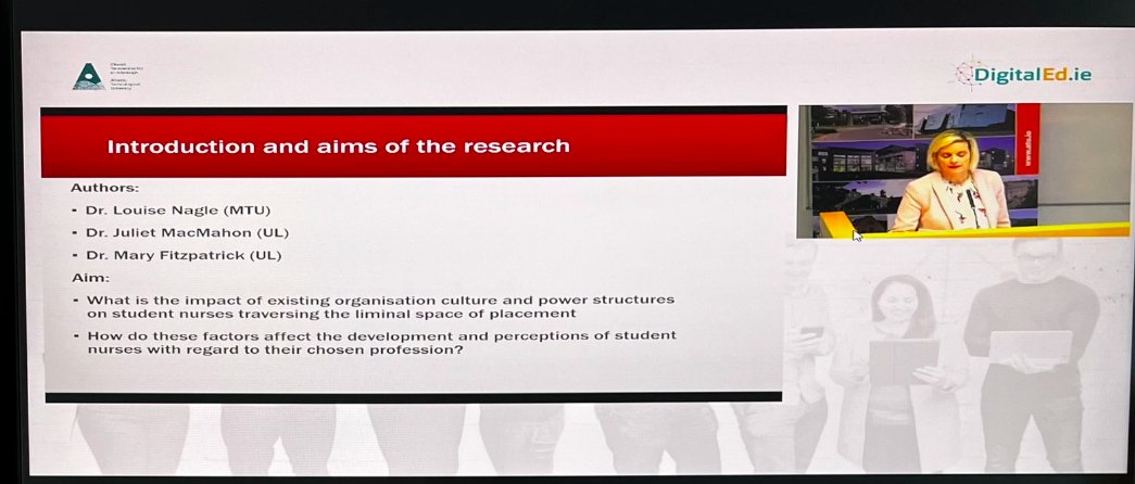 naglelouise's tweet photo. Delighted to present at #digitaled23 on ‘The impact of Clinical Placement on Student Nurses’. #ntutorr https://t.co/lN1QagEv37