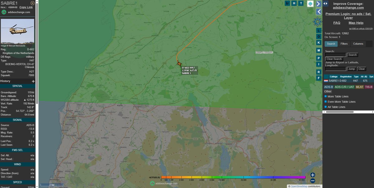 SABRE1, Netherlands Chinook/s heading for Bassenthwaite Lake #avgeek #aviaiton #haveglass #LakeDistrict