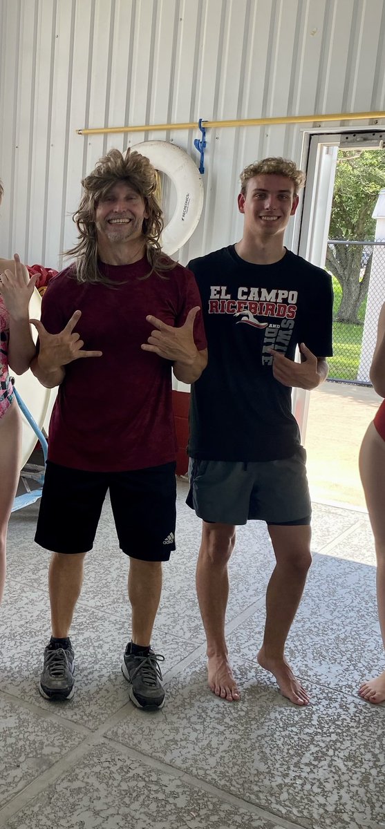 The swimmers made me pull my hair out all year. 

They gave it back to me today in the form of a mullet wig.