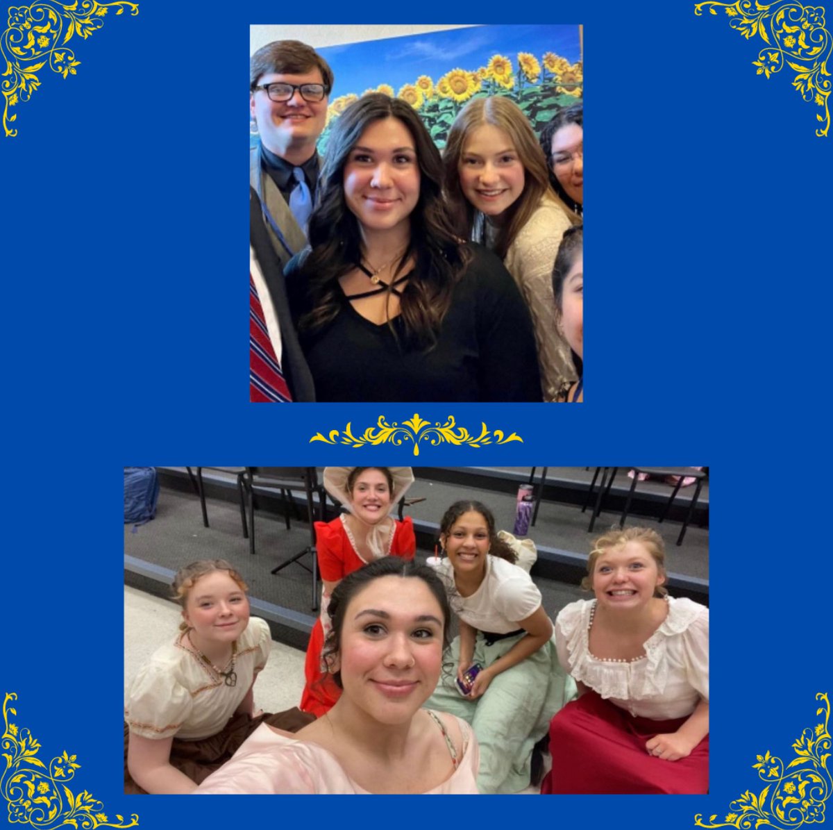 Troupe2001's tweet photo. This spotlight goes to Martina Royer! She has been in theater all four years and was VP of ITS this year. You may have seen her as Chief of Police in Clue: On Stage, the Cook in Alice in Wonderland, ensemble for Little Mermaid and Oklahoma!, and more. We will miss you, Martina. https://t.co/m0HOLXg1cd