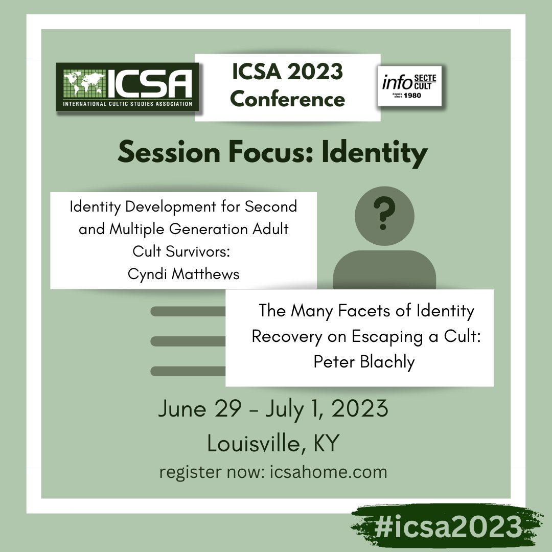 ICSAorg's tweet photo. 📍 Here is a preview of some of the talks you will see at this year's ICSA Annual Conference! Register and book a hotel room at the conference hotel, Hotel Distil, by clicking the Linktree in our bio! #icsa2023
#cults #recovery #highcontrolgroups https://t.co/td3IbUMPqI