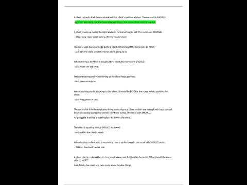 Licensed Nursing Assistant assessment CNA Written Test Updated 2023 cnaprogramsonline.com/licensed-nursi…