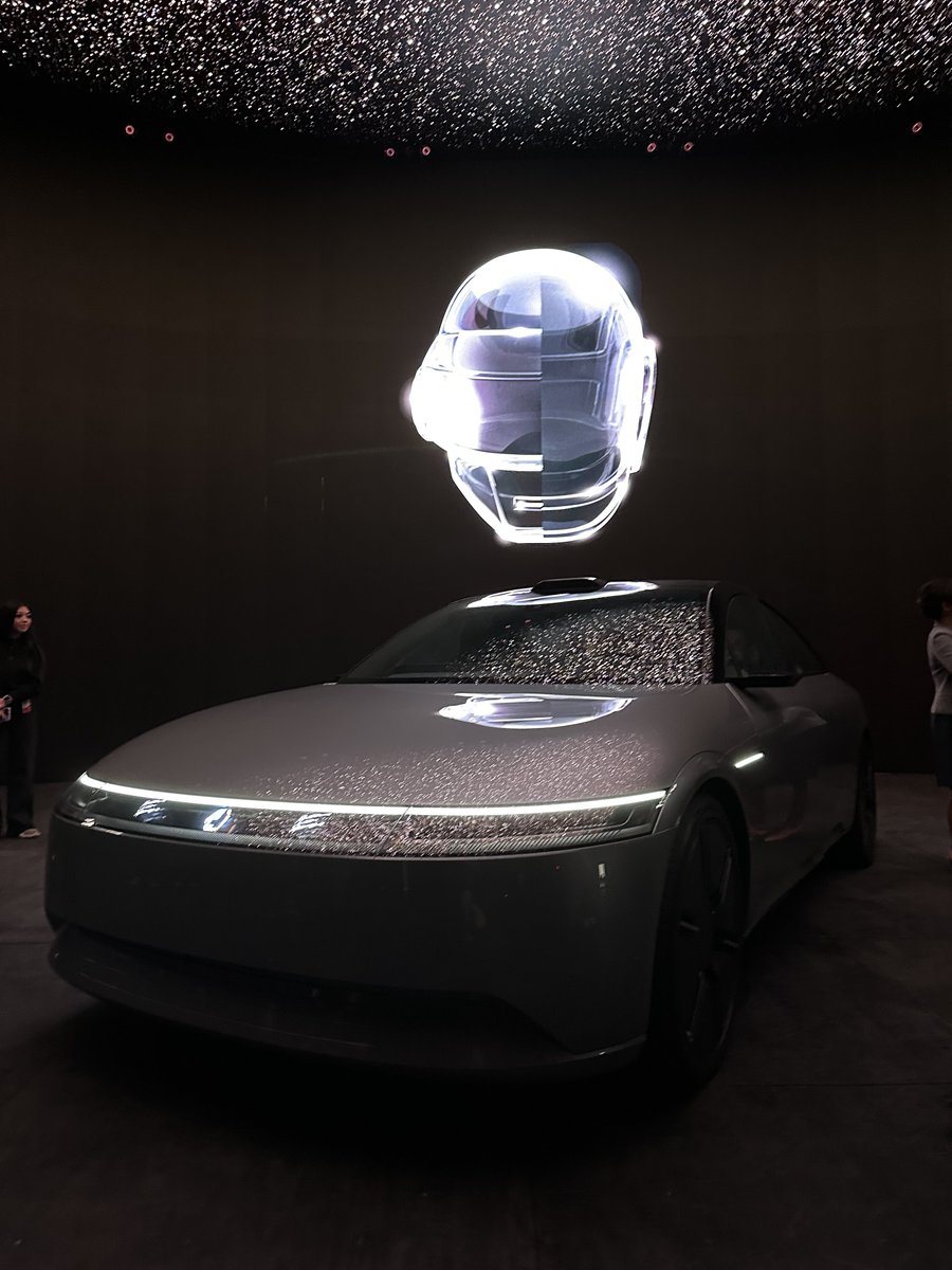 rikognition's tweet photo. I didn’t know it they were showing a car concept for the event. We got to demonstrate the audio technology for their EV prototype! #RAM10 #AFEELA #360RA https://t.co/DN3QVRzls4