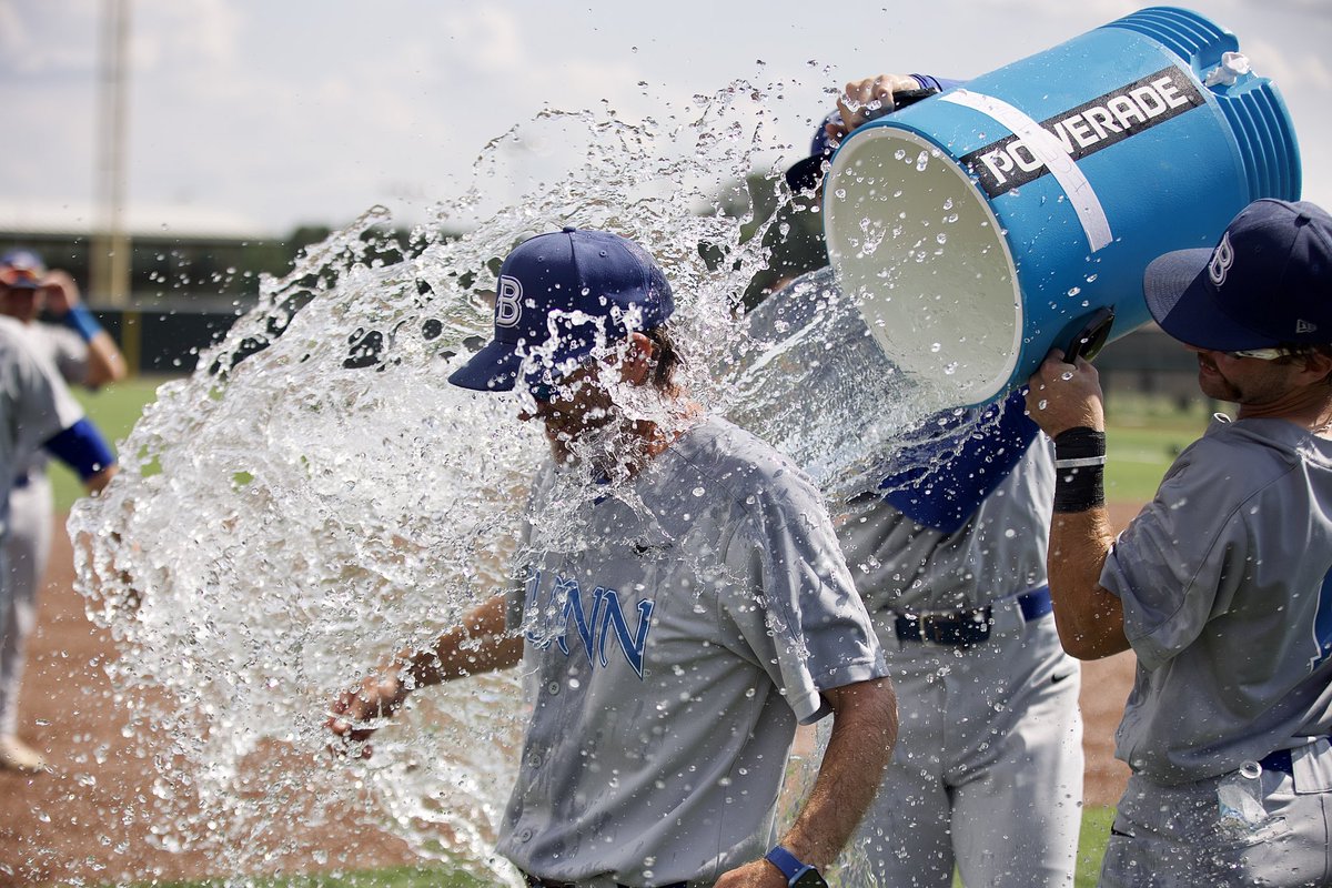 BlinnAthletics's tweet photo. Championship bath! We love you coach Hart! https://t.co/8GcHyV60WI