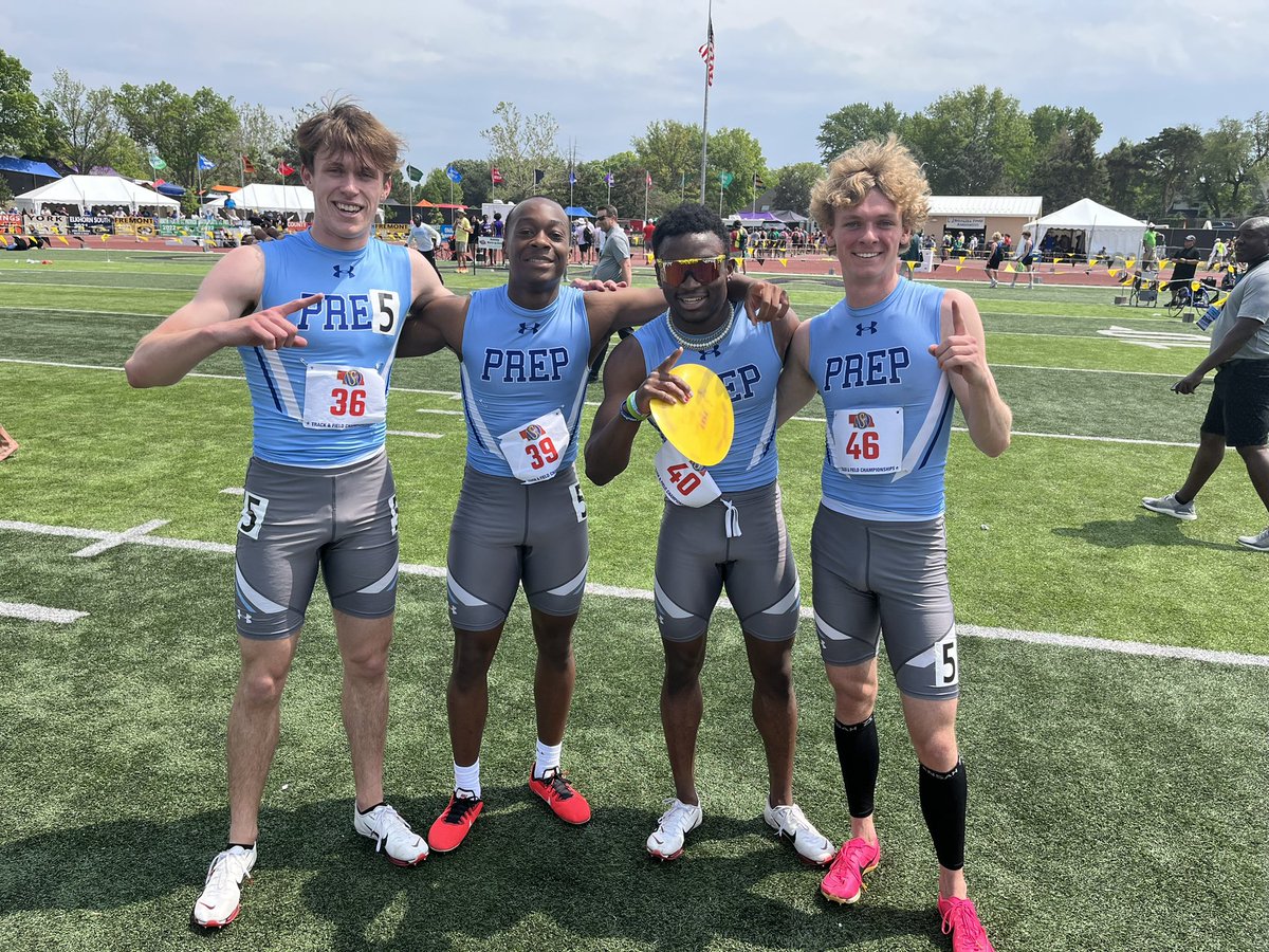 This <a href="/CreightonPrep/">Creighton Prep</a> 4 x 100 relay team made history today as the fastest ever in Nebraska.  Congratulations!
