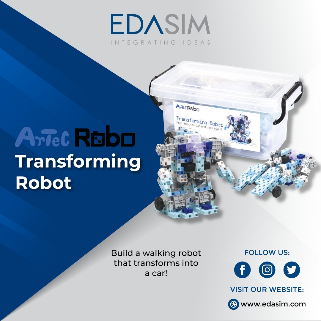 Building a walking #android that transforms into a car is easier than ever! Get your #blocks, #sensors and #motors and start creating! Contact us to get more information at edasim@edasim.com #Artec #ArtecRobo #Robotics #stemeducation #learning #programming #control