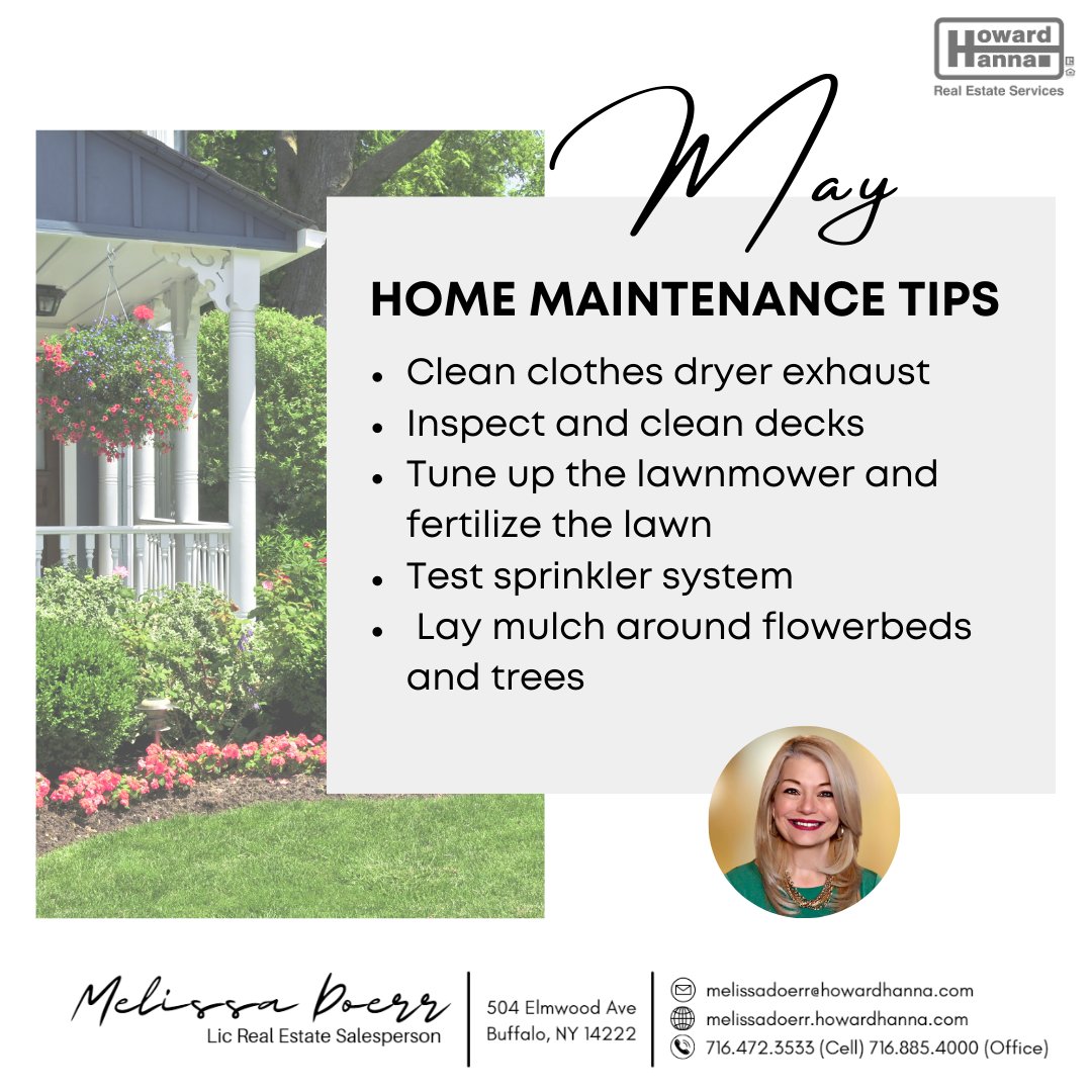 Spring is here, and it's a great time to get outside and get your property looking its best.  It's also a great opportunity to enjoy the fresh air and get some exercise too! #springcleaning #homemaintenance #homesweethome #realestate #realestatetips #howardhanna