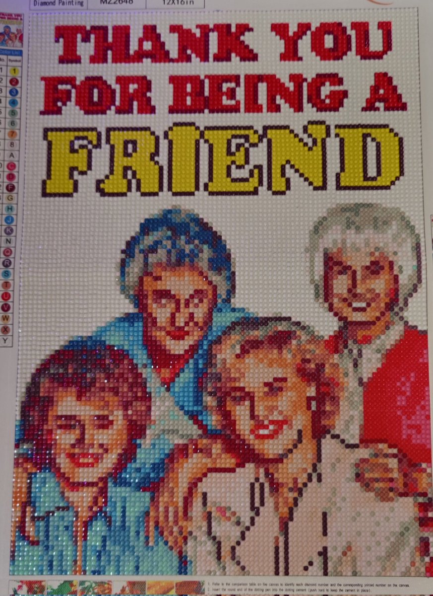 ♥️thank you for being a friend ♥️ 12x16 unframed golden girls diamond painting $25 message me to purchase  #thankyouforbeingafriend #goldengirls #diamondpainting #gift #handmade #ForSale
#bettywhite #wallart #homedecor #artistontwittter